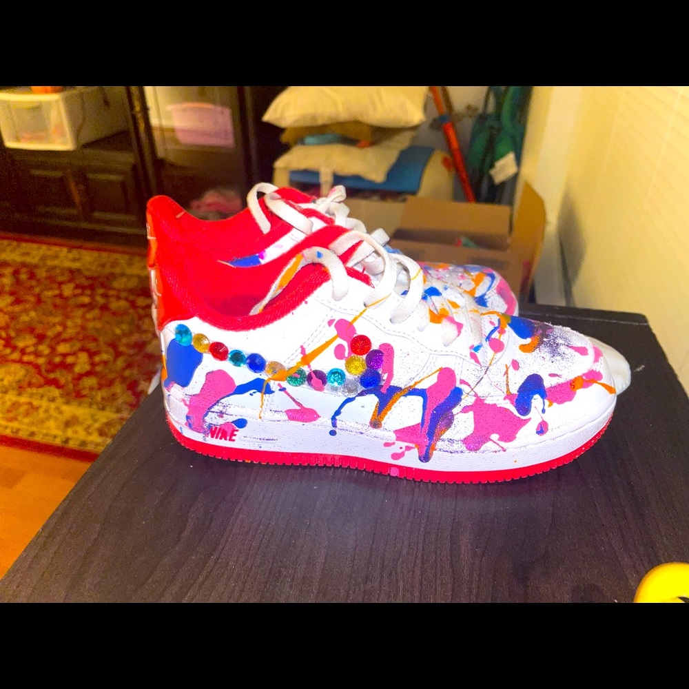 Custom little girl size 1 Air Force ones